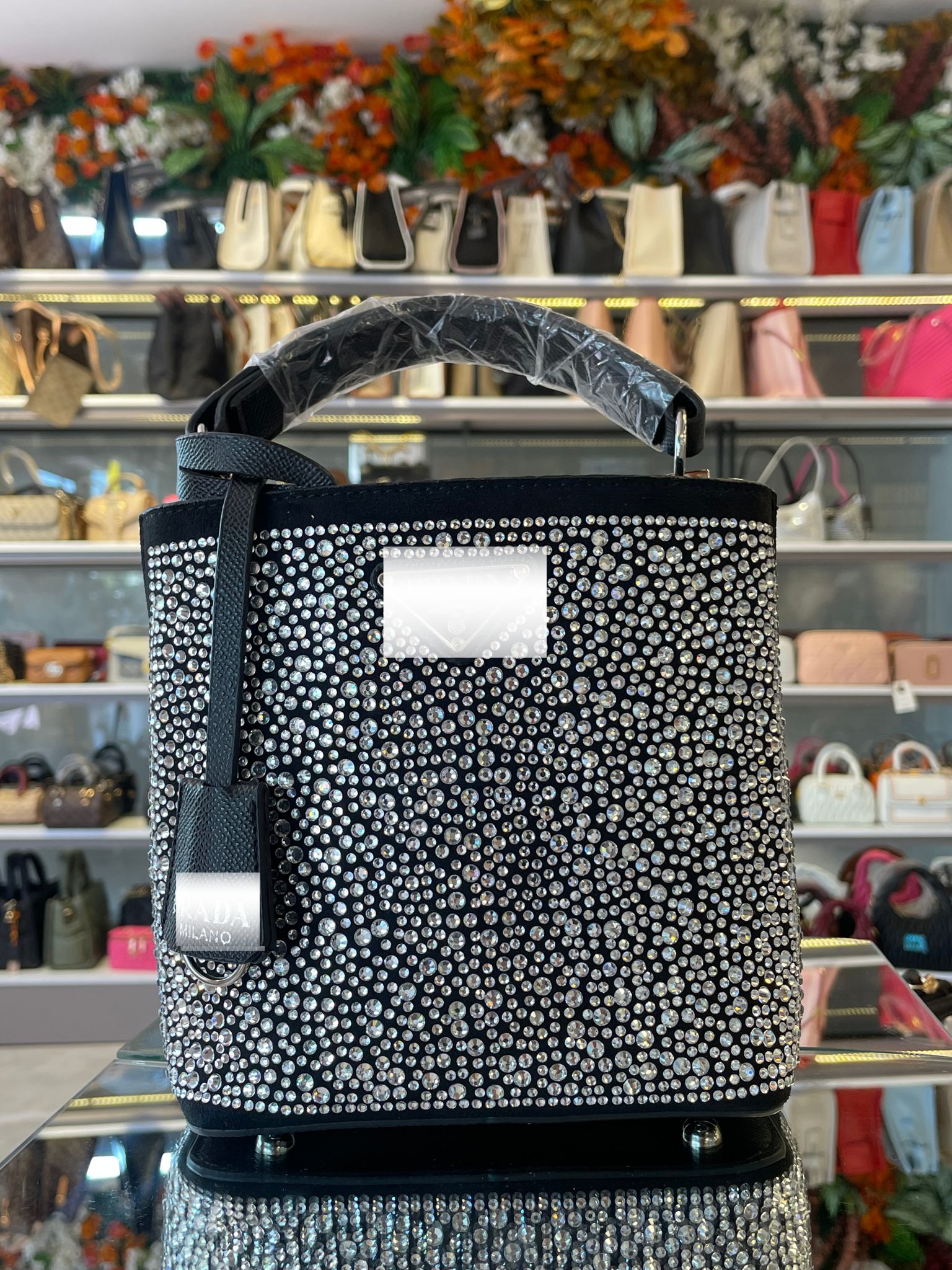 Taşlı Kare Çanta