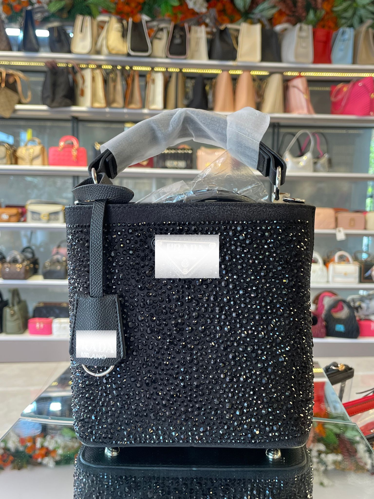 Taşlı Kare Çanta